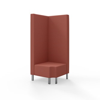 Modulsofa Snake hjørne 90° R12 metallben sh 43 høy rygg