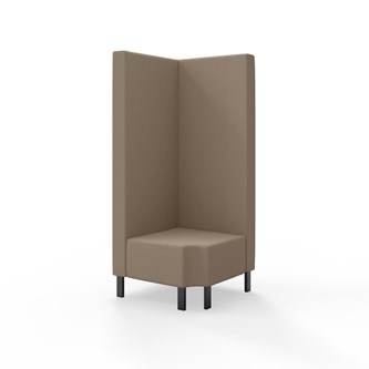 Modulsofa Snake hjørne 90° R12 metallben sh 43 høy rygg