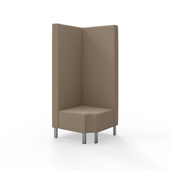 Modulsofa Snake hjørne 90° R12 metallben sh 43 høy rygg