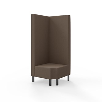 Modulsofa Snake hjørne 90° R12 metallben sh 43 høy rygg