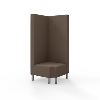 Modulsofa Snake hjørne 90° R12 metallben sh 43 høy rygg