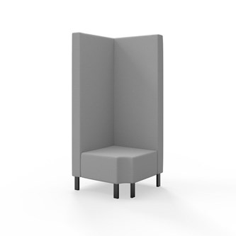 Modulsofa Snake hjørne 90° R12 metallben sh 43 høy rygg