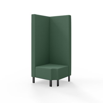 Modulsofa Snake hjørne 90° R12 metallben sh 43 høy rygg