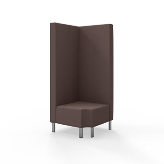 Modulsofa Snake hjørne 90° R12 metallben sh 43 høy rygg