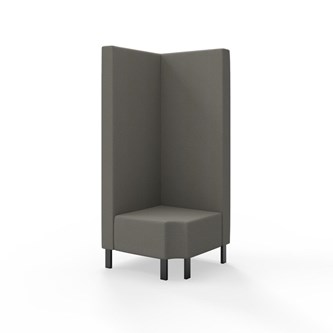 Modulsofa Snake hjørne 90° R12 metallben sh 43 høy rygg