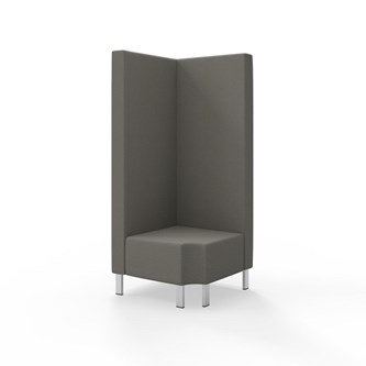 Modulsofa Snake hjørne 90° R12 metallben sh 43 høy rygg
