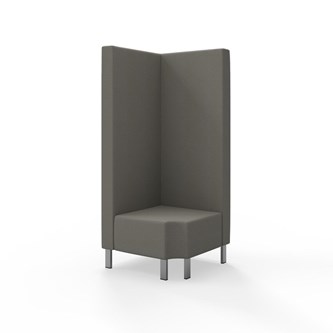 Modulsofa Snake hjørne 90° R12 metallben sh 43 høy rygg