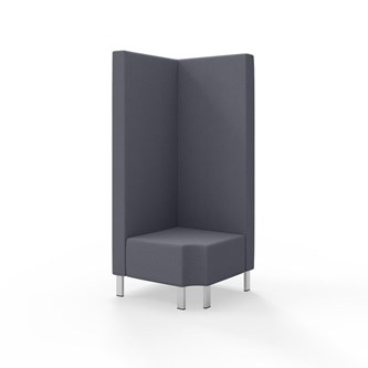 Modulsofa Snake hjørne 90° R12 metallben sh 43 høy rygg