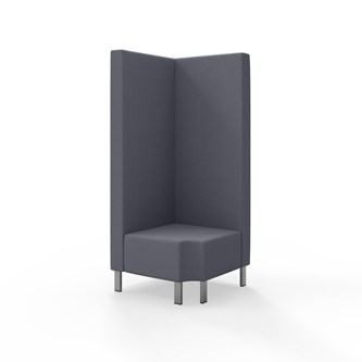 Modulsofa Snake hjørne 90° R12 metallben sh 43 høy rygg