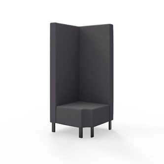Modulsofa Snake hjørne 90° R12 metallben sh 43 høy rygg