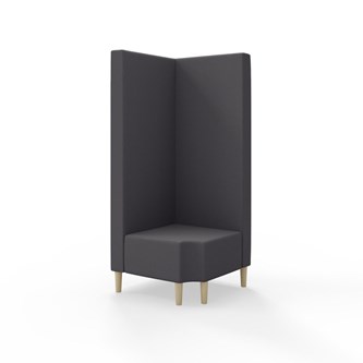 Modulsofa Snake hjørne 90° R12 treben sh 43 høy rygg