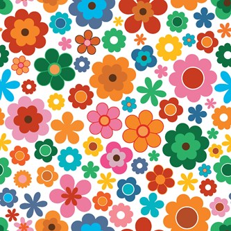 Trikotstoff blomster