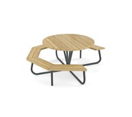 Rørvik piknikbord furu rullestolvennlig Ø120xh72cm