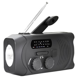 Radio med solcelle & LED/Nødradio
