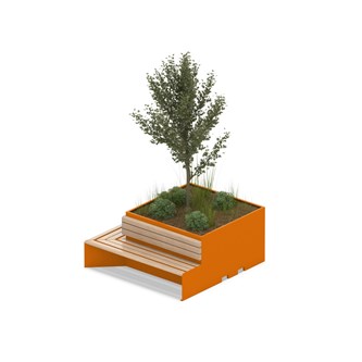 MeetUp blomsterkasse hjørne med sittebenk