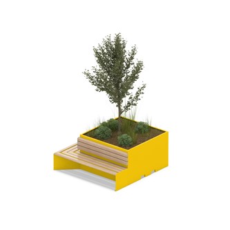 MeetUp blomsterkasse hjørne med sittebenk
