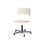 Stol Como FSC gas 38-51 cm Alu glidefot stort sete hvit