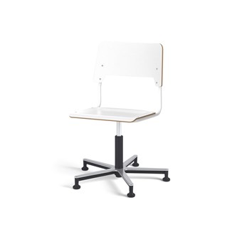 Stol Como FSC gas 38-51 cm Alu glidefot stort sete hvit