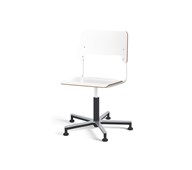 Stol Como FSC gas 38-51 cm Alu glidefot stort sete hvit