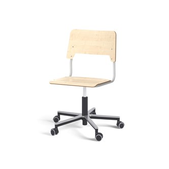 Stol Como FSC gas 50-70cm Alu hjul stort sete sølv