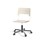 Stol Como FSC gas 50-70 cm Alu hjul stort sete hvit
