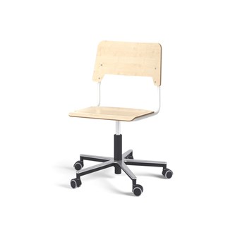 Stol Como FSC gas 50-70 cm Alu hjul stort sete hvit