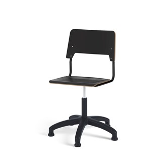 Stol Como FSC gas 50-70 cm glidefot stort sete svart