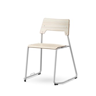 Stol Como FSC meie med kobling sh 45 cm stort sete sølv
