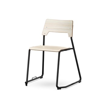 Stol Como FSC meie med kobling sh 45 cm stort sete svart