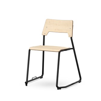 Stol Como FSC meie med kobling sh 45 cm stort sete svart