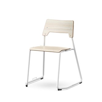 Stol Como FSC meie med kobling sh 45 cm stort sete hvit