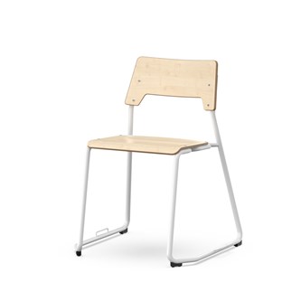 Stol Como FSC meie med kobling sh 45 cm stort sete hvit