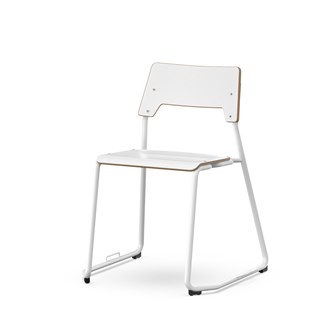 Stol Como FSC meie med kobling sh 45 cm stort sete hvit