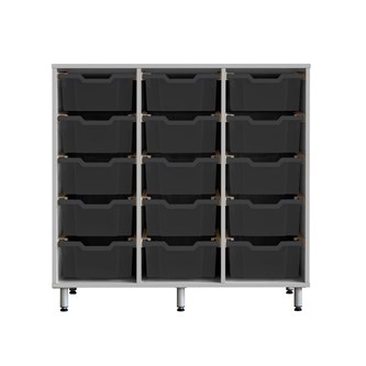 Svea oppbevaring 15 kasser B104xD45xH100 cm lys grå