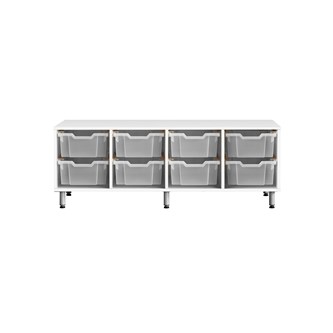 Svea oppbevaring 8 kasser B137xD45xH49 cm hvit