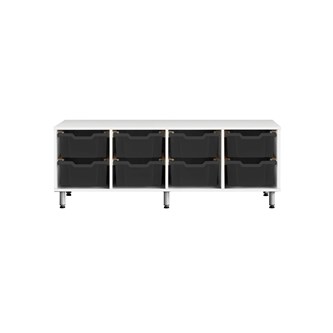 Svea oppbevaring 8 kasser B137xD45xH49 cm hvit