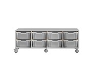 Svea oppbevaring 8 kasser B137xD45xH49 cm lys grå