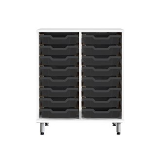 Svea oppbevaring 16 kasser B70xD45xH83 cm hvit