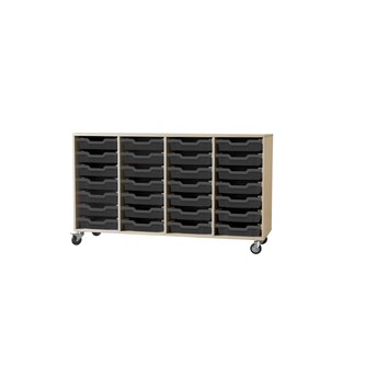 Fixa oppbevaring 28 kasser B138xD47xH81 cm bjørk