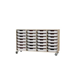 Fixa oppbevaring 28 kasser B138xD47xH81 cm bjørk