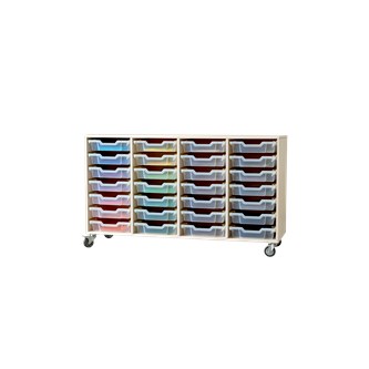 Fixa oppbevaring 28 kasser B138xD47xH81 cm hvitpigmentert