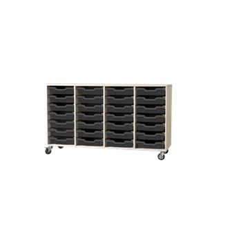 Fixa oppbevaring 28 kasser B138xD47xH81 cm hvitpigmentert