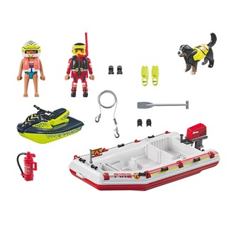 Playmobil brannbåt med vannscooter