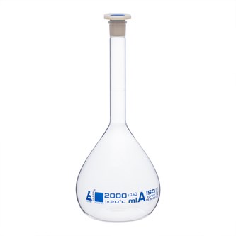 Målekolbe 2000 ml borosilikat