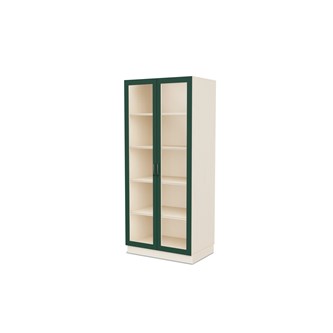 Fixa materialskap 2 glassdører 3:5 D58 hvitpigmentert