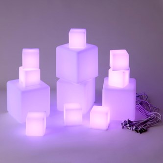 Sensorisk byggekuber lysende 12 stk