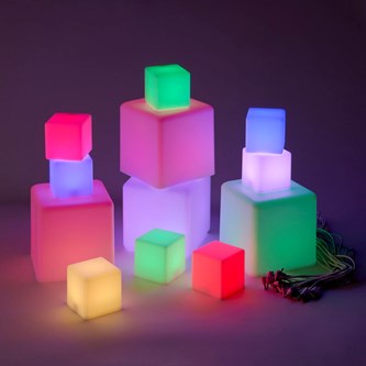 Sensorisk byggekuber lysende 12 stk