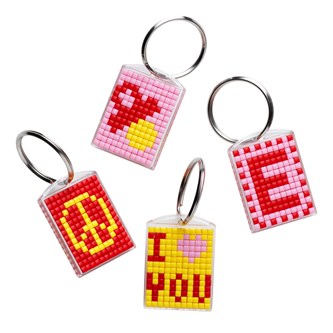 Pixel nøkkelring plate 10 stk