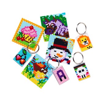 Pixel nøkkelring plate 10 stk