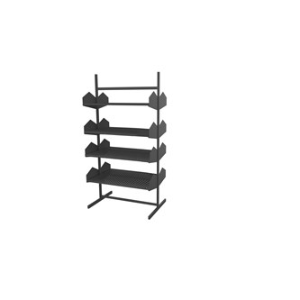 Wille bibliotek frittstående 90 cm 8 metallhyller